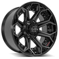 4P80R 20x10 Gloss Black w/ Brushed Face & Tinted Clear WHEELS