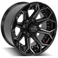 4P80R 20x10 Gloss Black w/ Brushed Face & Tinted Clear WHEELS