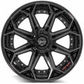 4PLAY Wheel for Ram-Dodge-Jeep-GM-Ford 4P80R Brushed Black Rim