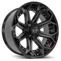 4PLAY Wheel for Ram-Dodge-Jeep-GM-Ford 4P80R Brushed Black Rim