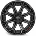 4P80R 22x10 Gloss Black w/ Brushed Face & Tinted Clear WHEELS