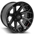 4P80R 22x12 Gloss Black w/ Brushed Face & Tinted Clear WHEELS