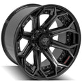 4P80R 22x12 Gloss Black w/ Brushed Face & Tinted Clear WHEELS