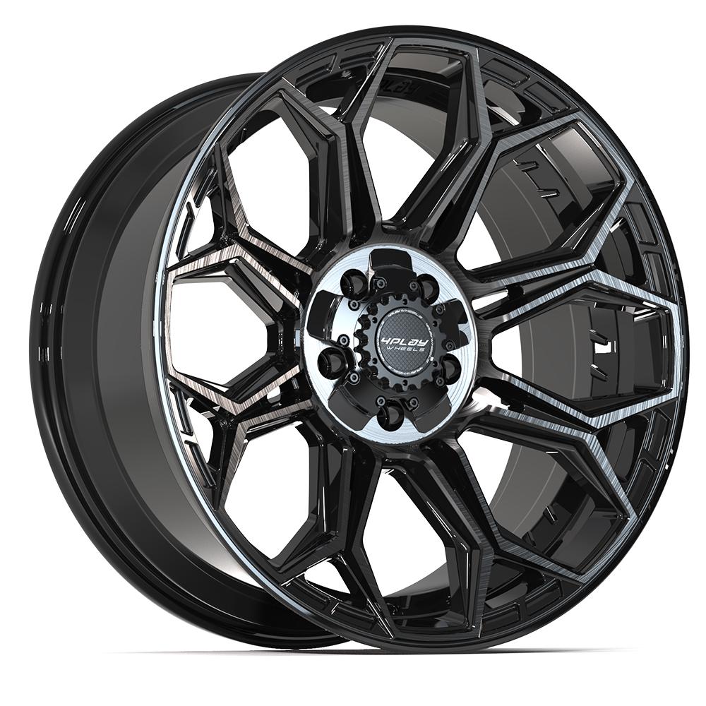 4P83 20x9 Gloss Black w/ Brushed Face & Tinted Clear WHEELS
