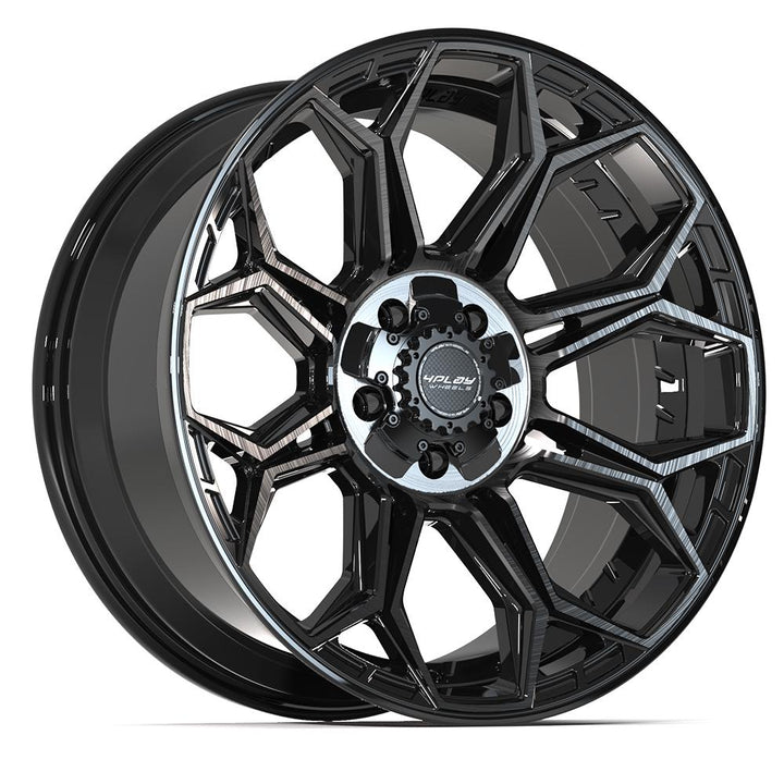 4P83 20x9 Gloss Black w/ Brushed Face & Tinted Clear WHEELS