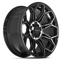 4P83 20x9 Gloss Black w/ Brushed Face & Tinted Clear WHEELS