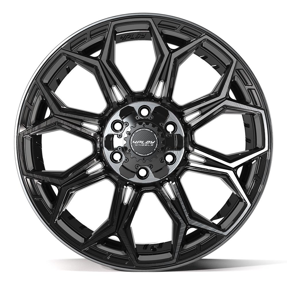 4P83 20x9 Gloss Black w/ Brushed Face & Tinted Clear WHEELS