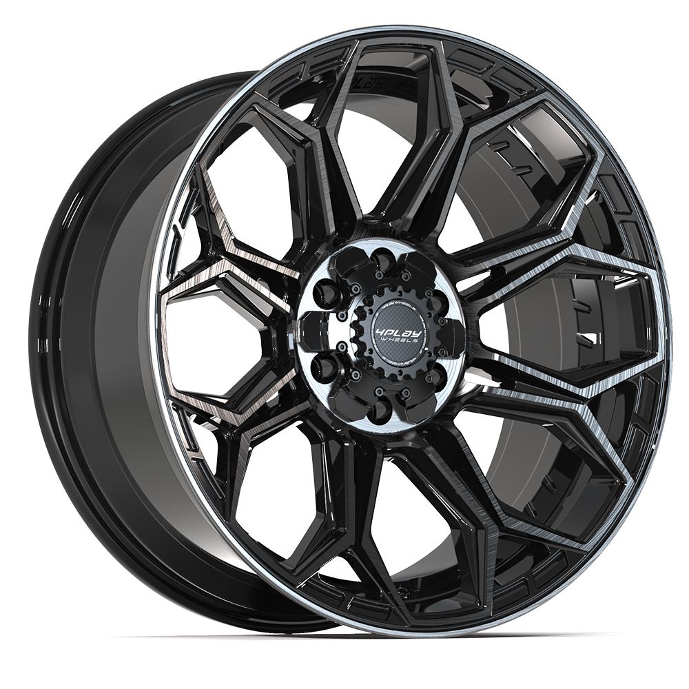 4P83 20x9 Gloss Black w/ Brushed Face & Tinted Clear WHEELS