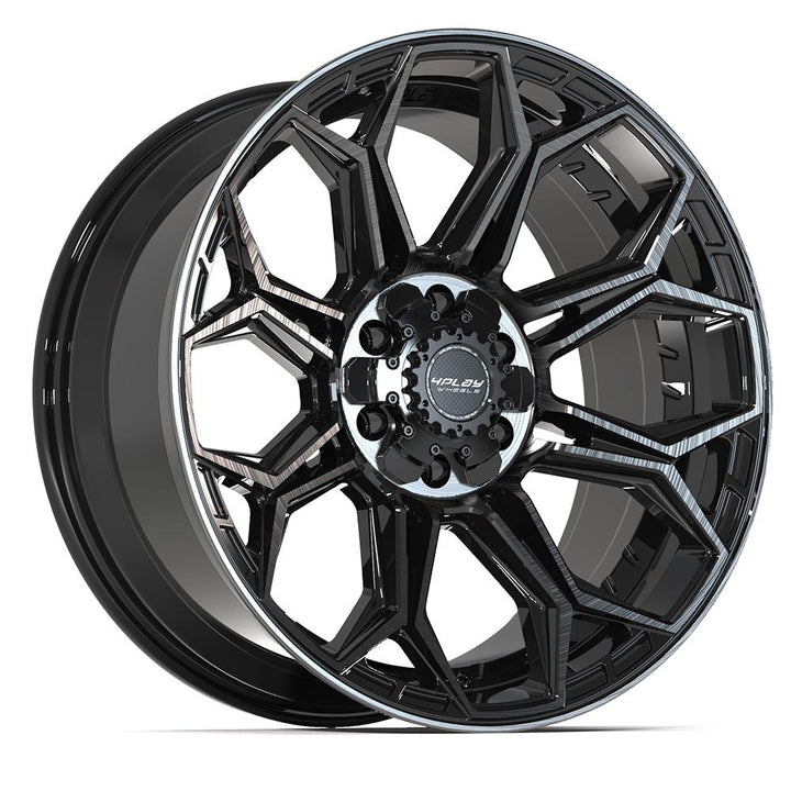 4P83 20x9 Gloss Black w/ Brushed Face & Tinted Clear WHEELS
