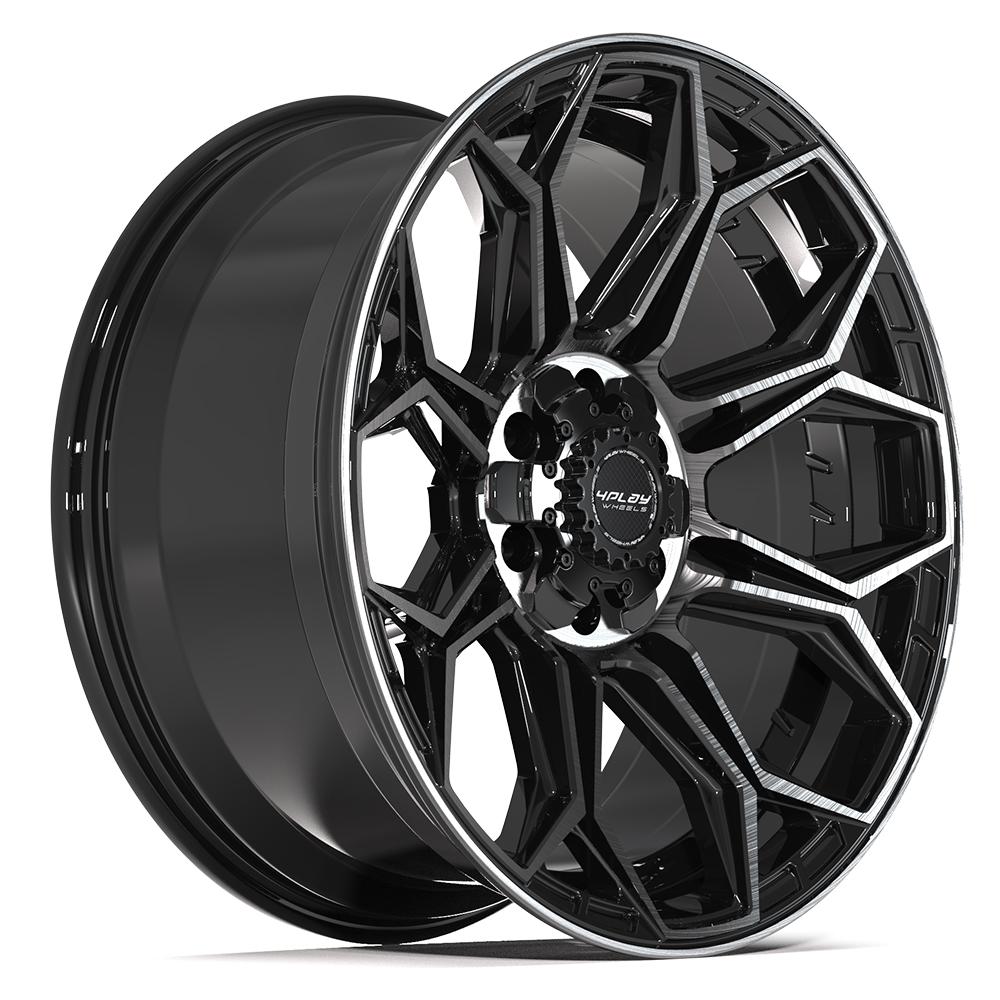 4P83 20x9 Gloss Black w/ Brushed Face & Tinted Clear WHEELS