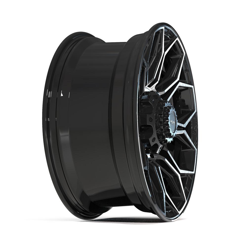 4P83 20x9 Gloss Black w/ Brushed Face & Tinted Clear WHEELS
