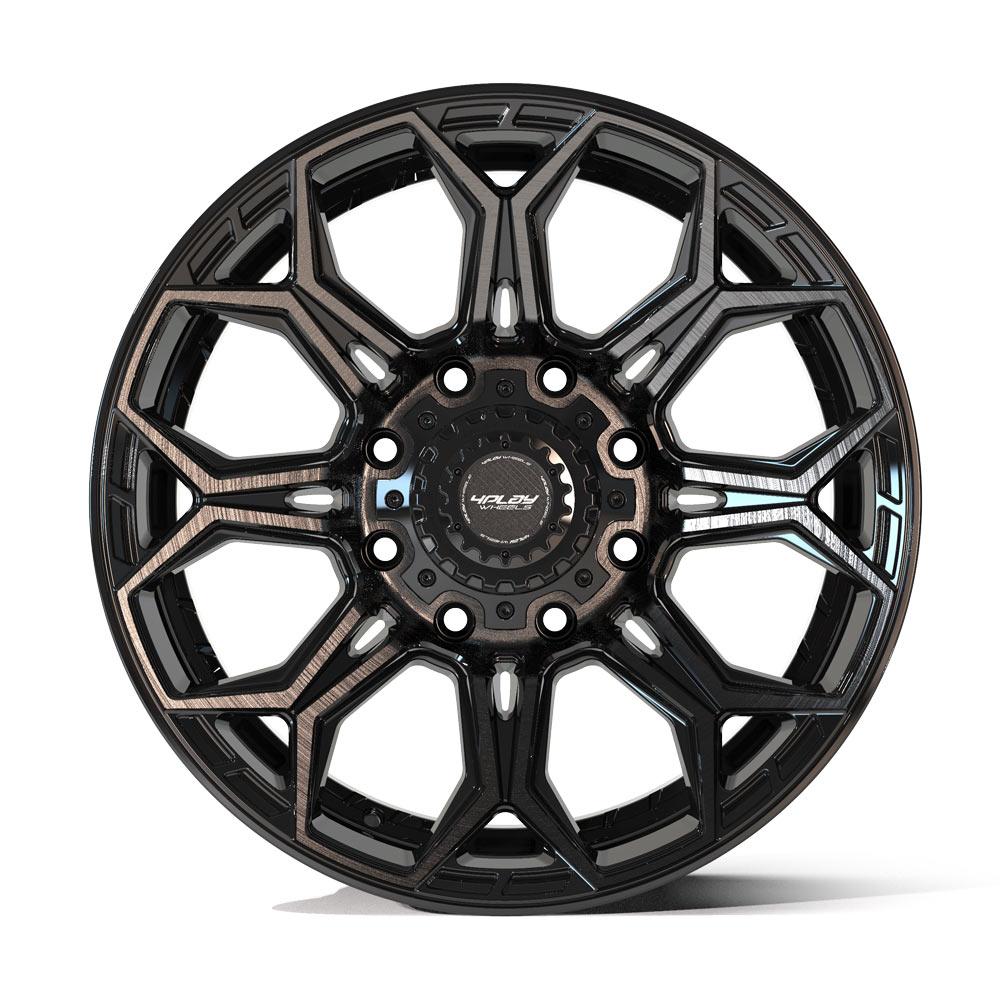 4P83 20x9 Gloss Black w/ Brushed Face & Tinted Clear WHEELS