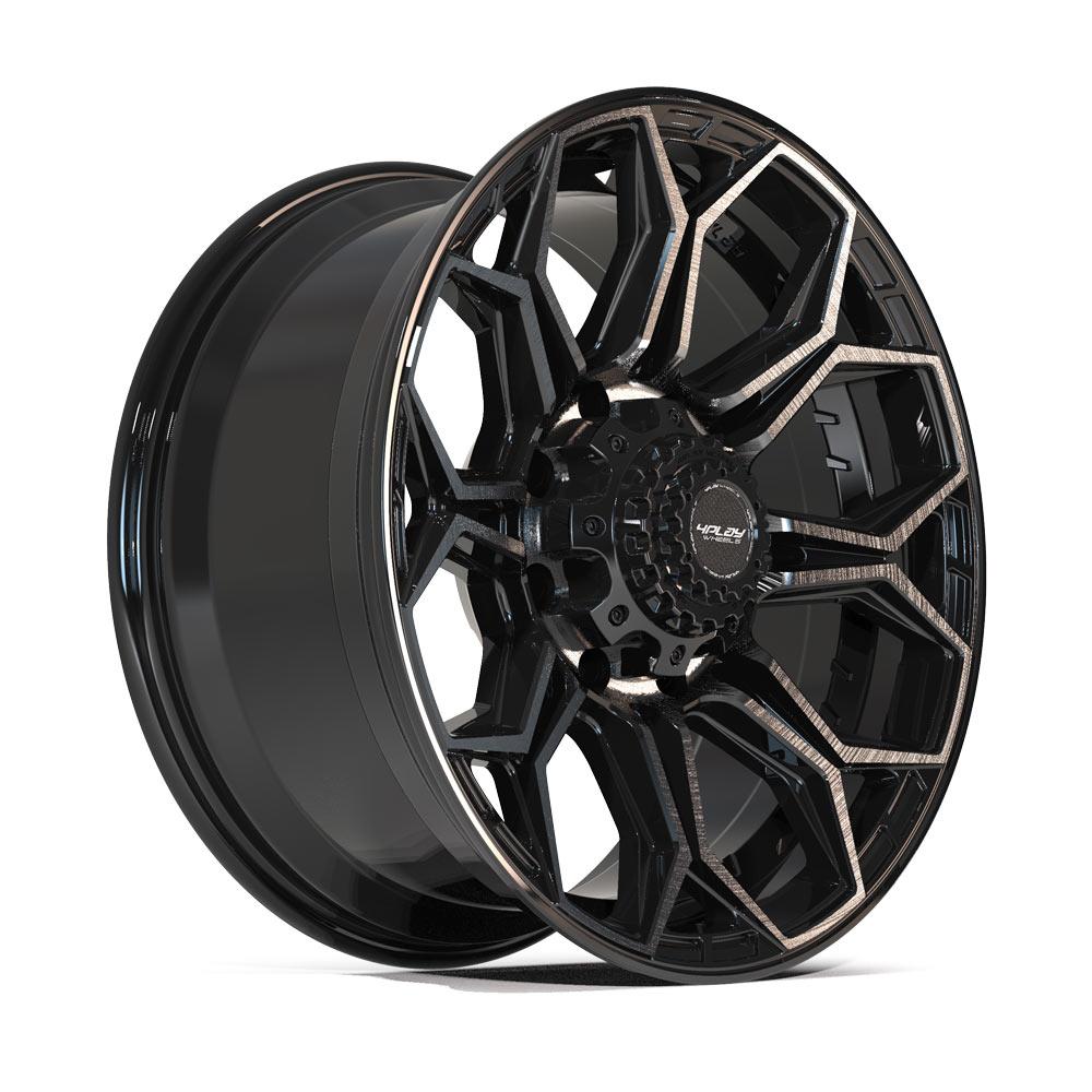 4P83 20x9 Gloss Black w/ Brushed Face & Tinted Clear WHEELS