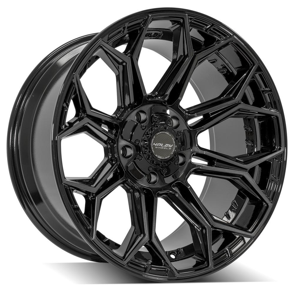 4P83 20x10 Gloss Black w/ Brushed Face & Tinted Clear WHEELS