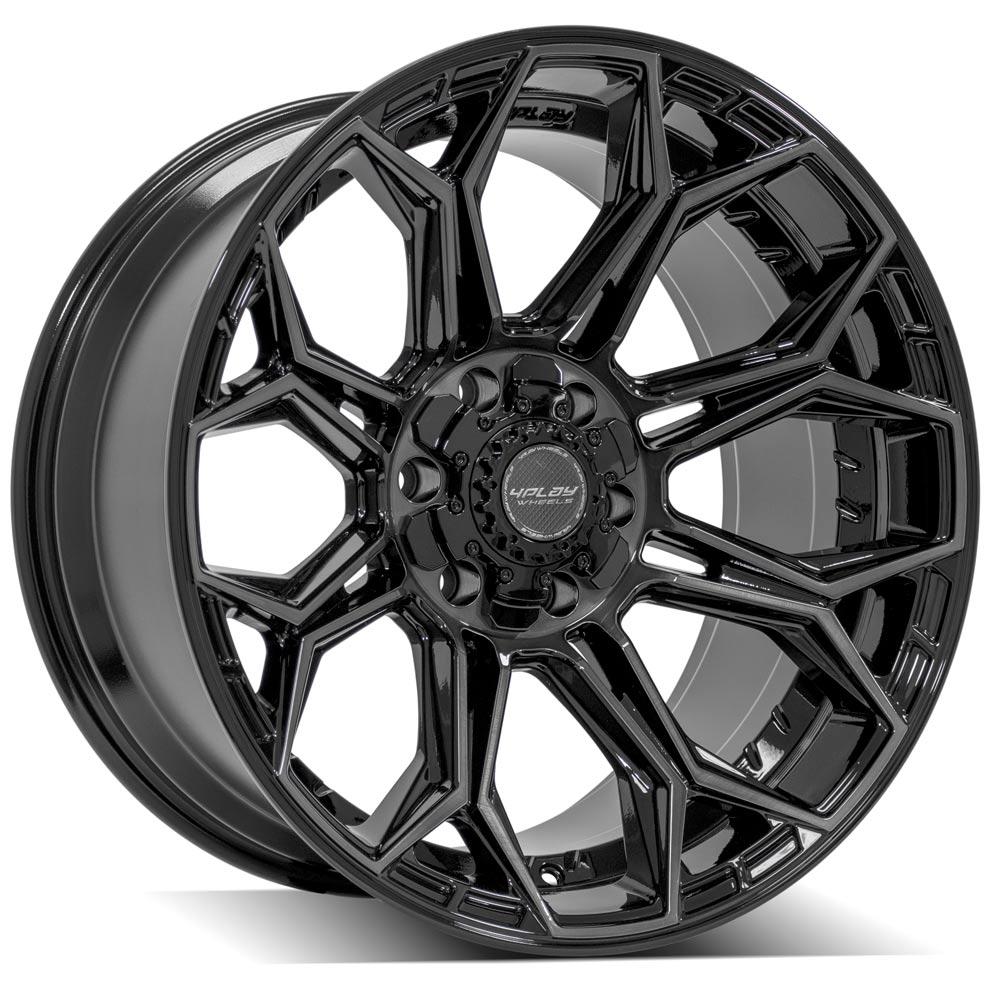 4P83 20x10 Gloss Black w/ Brushed Face & Tinted Clear WHEELS