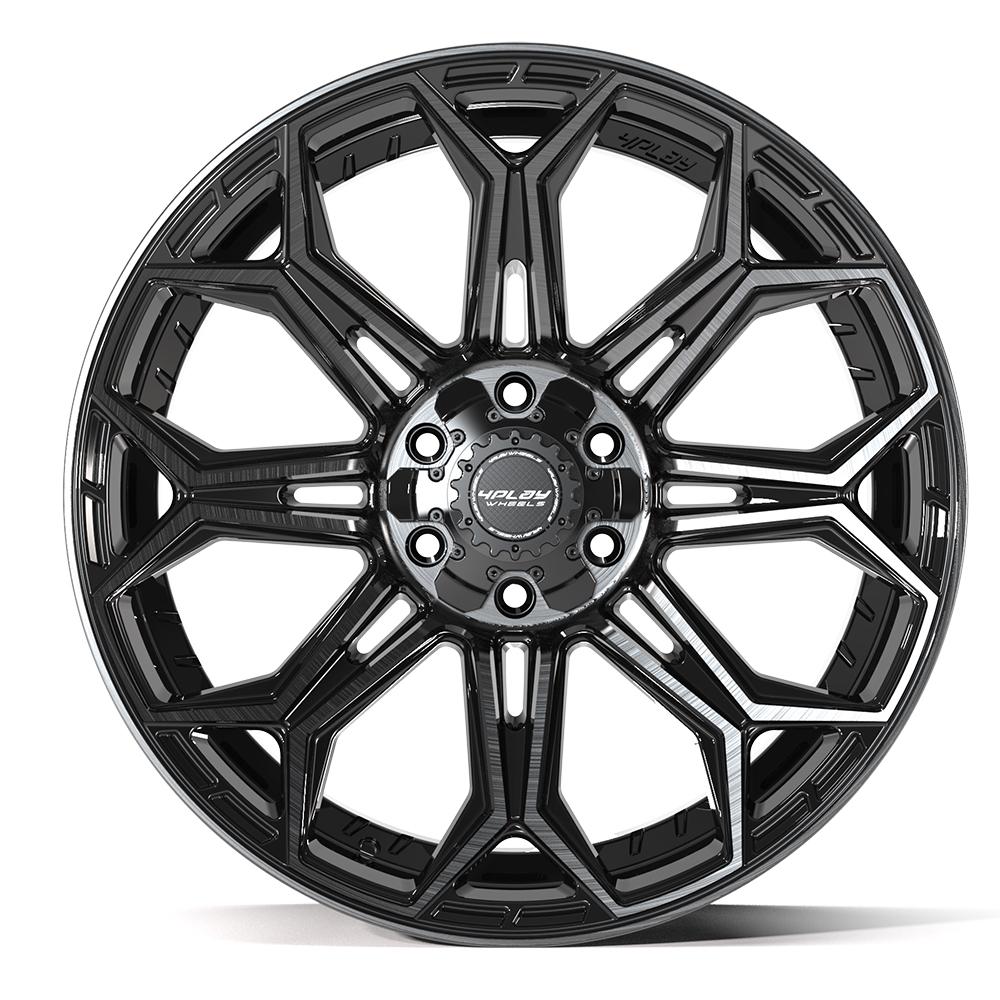 4P83 22x9 Gloss Black w/ Brushed Face & Tinted Clear WHEELS