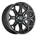 4P83 22x9 Gloss Black w/ Brushed Face & Tinted Clear WHEELS