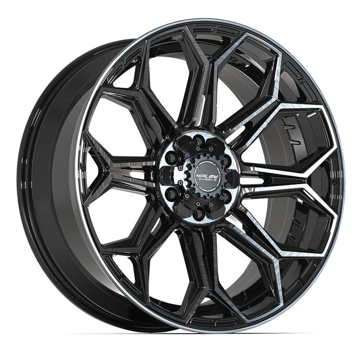 4P83 22x9 Gloss Black w/ Brushed Face & Tinted Clear WHEELS