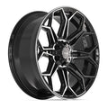 4P83 22x9 Gloss Black w/ Brushed Face & Tinted Clear WHEELS