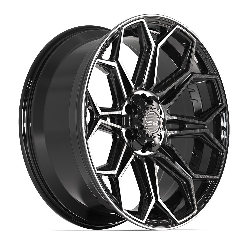 4P83 22x9 Gloss Black w/ Brushed Face & Tinted Clear WHEELS