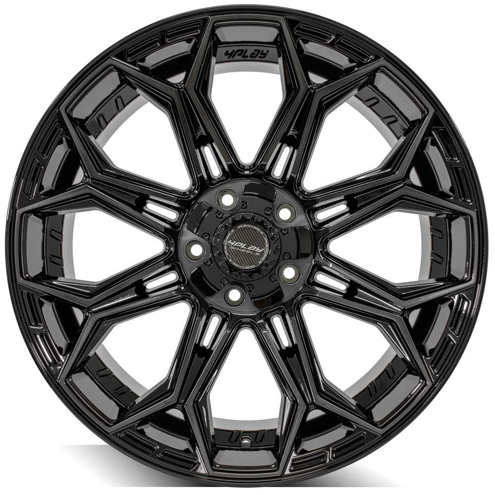 4P83 22x10 Gloss Black w/ Brushed Face & Tinted Clear WHEELS