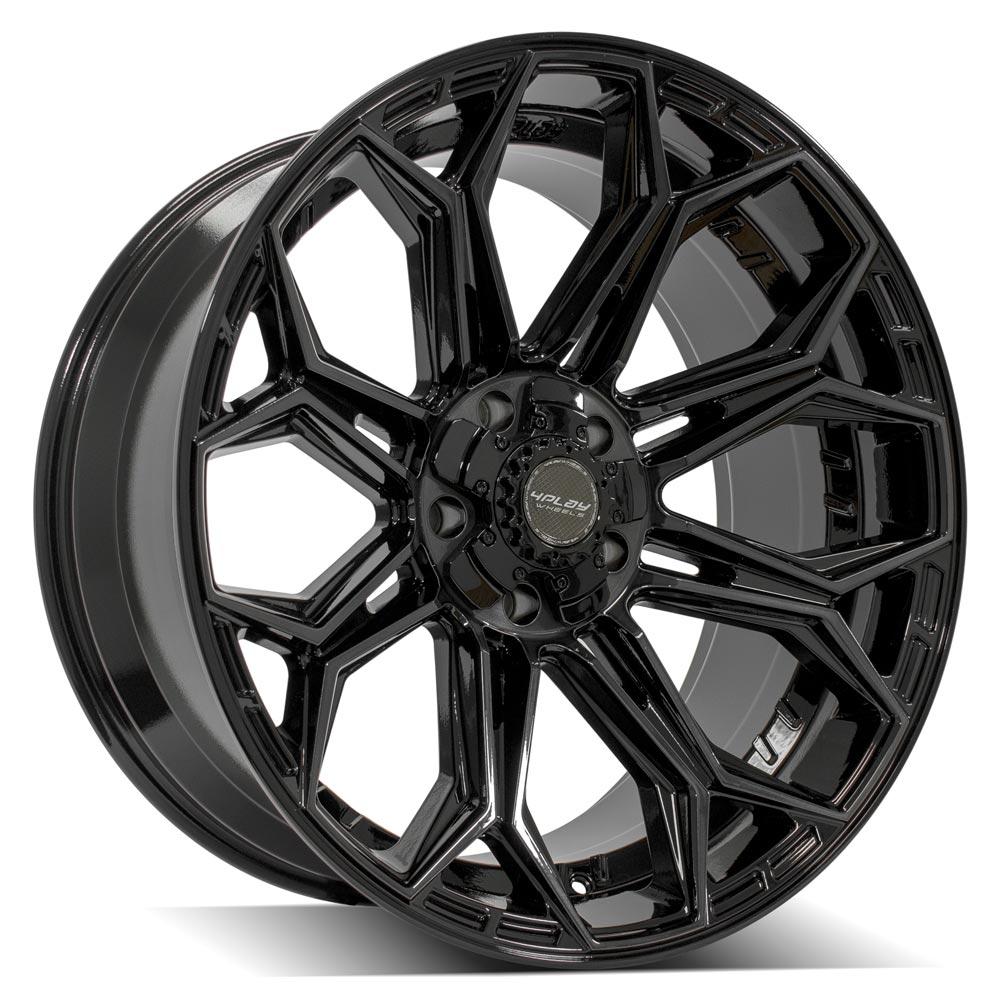 4P83 22x10 Gloss Black w/ Brushed Face & Tinted Clear WHEELS