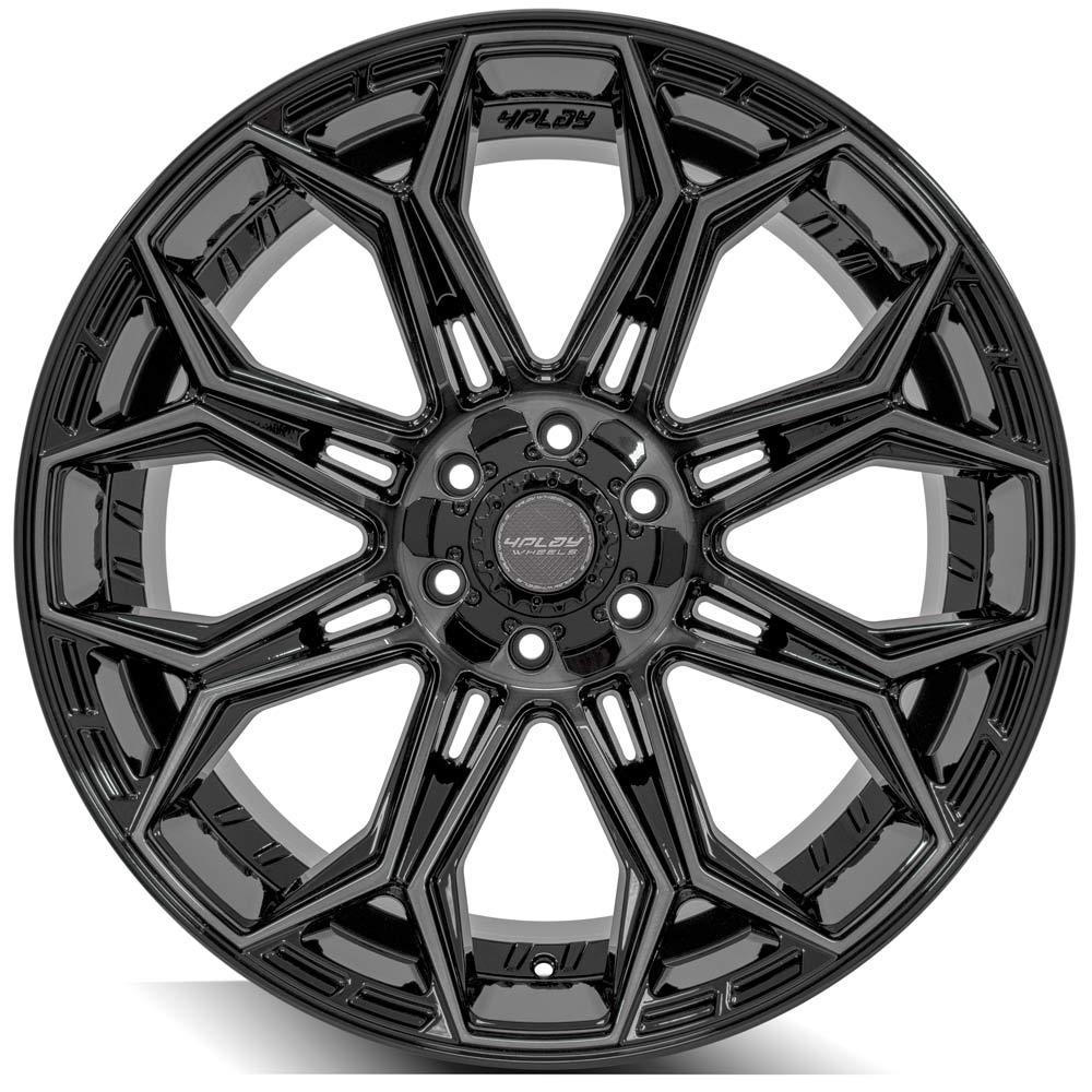 4P83 22x10 Gloss Black w/ Brushed Face & Tinted Clear WHEELS