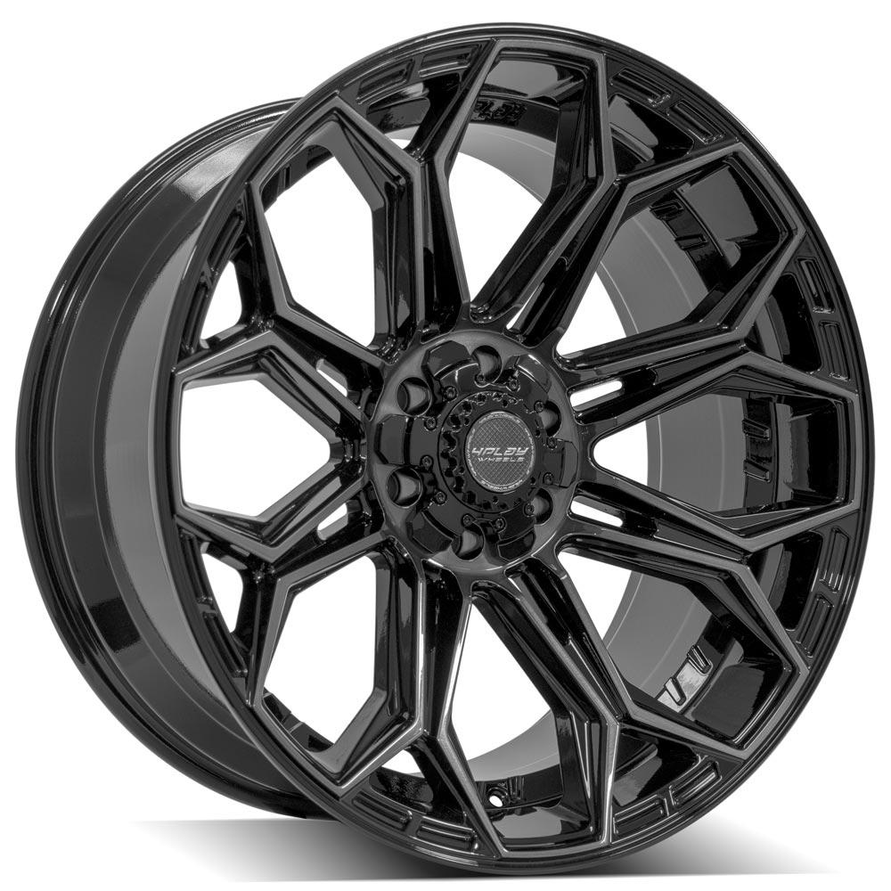 4P83 22x10 Gloss Black w/ Brushed Face & Tinted Clear WHEELS