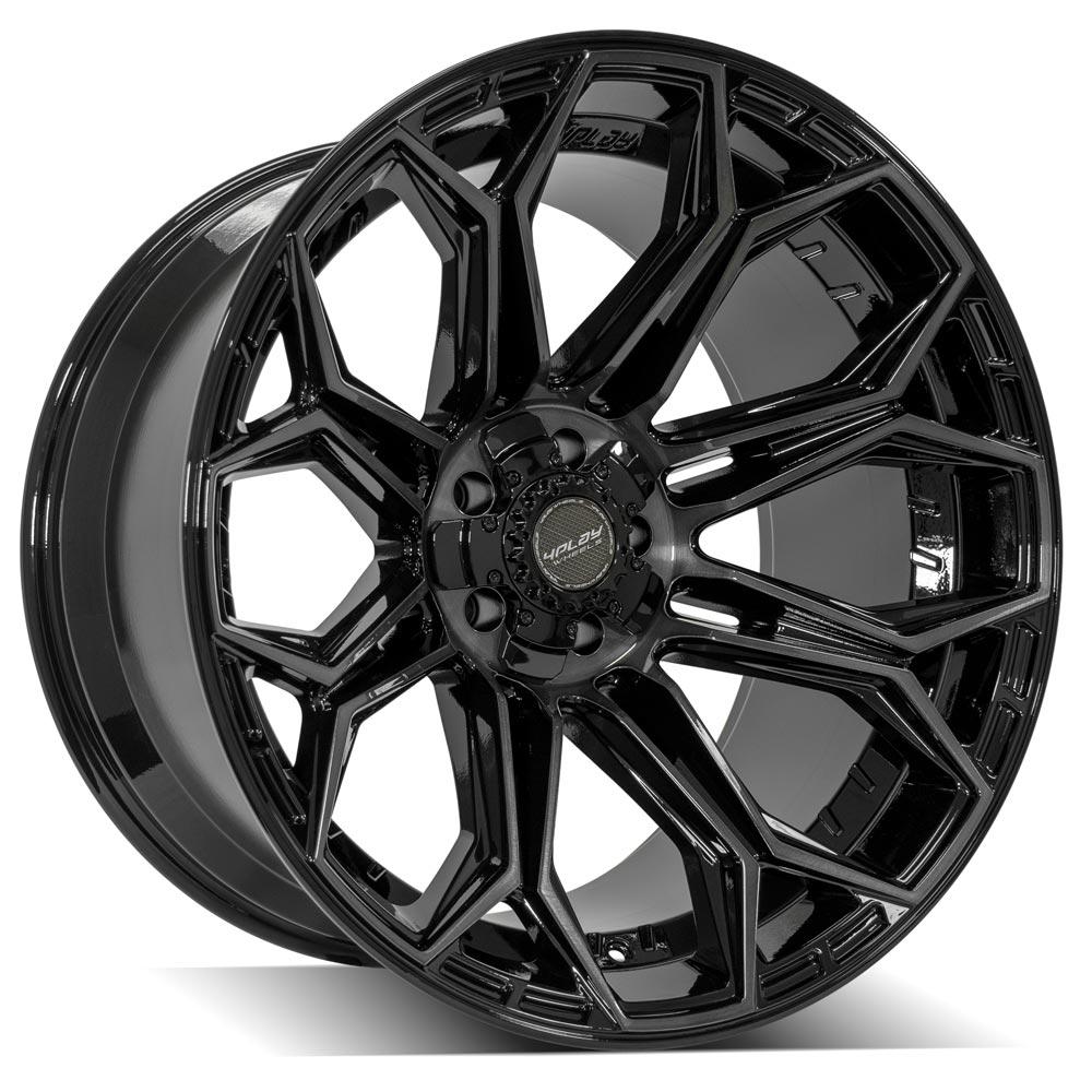 4P83 22x12 Gloss Black w/ Brushed Face & Tinted Clear WHEELS