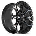 4P83 24x10 Gloss Black w/ Brushed Face & Tinted Clear WHEELS