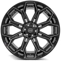 4P83 24x12 Gloss Black w/ Brushed Face & Tinted Clear WHEELS