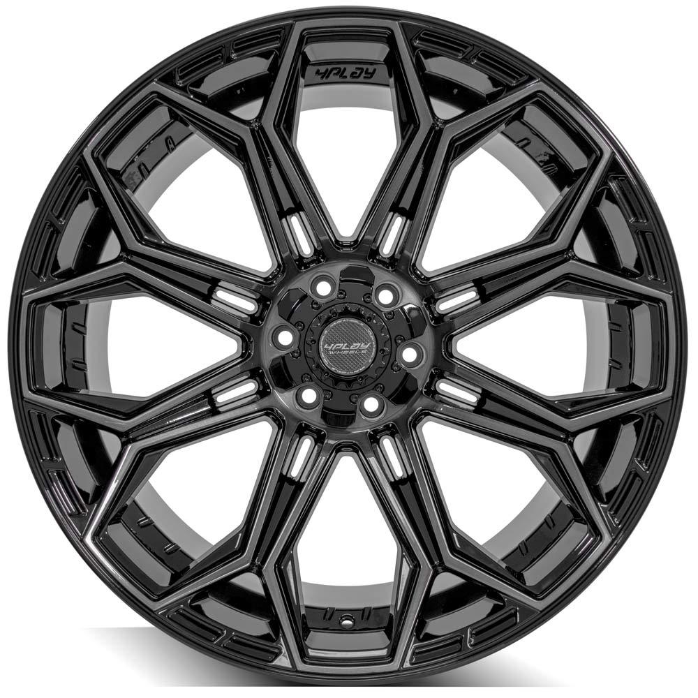 4P83 24x12 Gloss Black w/ Brushed Face & Tinted Clear WHEELS