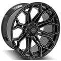 4P83 24x12 Gloss Black w/ Brushed Face & Tinted Clear WHEELS