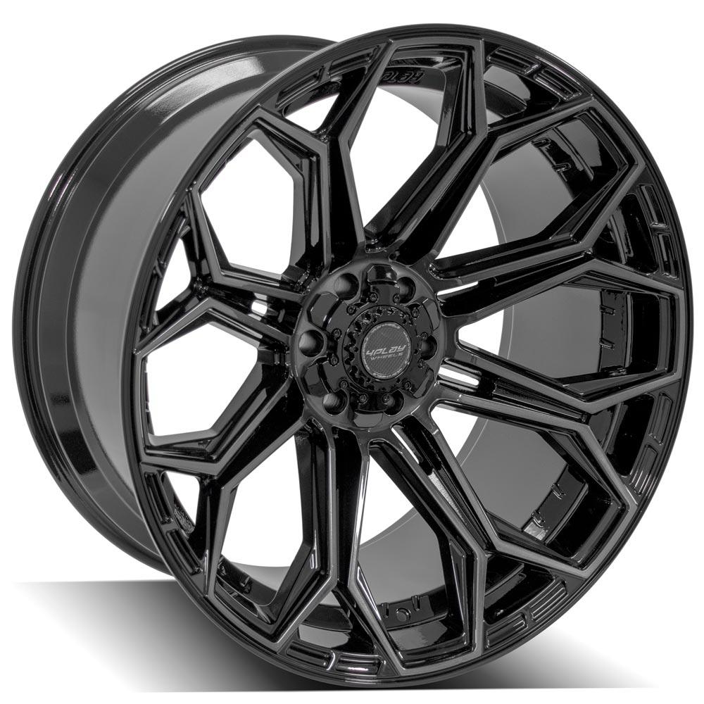4P83 24x12 Gloss Black w/ Brushed Face & Tinted Clear WHEELS