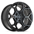 4PS26 18x9 Gloss Black w/ Brushed Face & Tinted Clear WHEELS