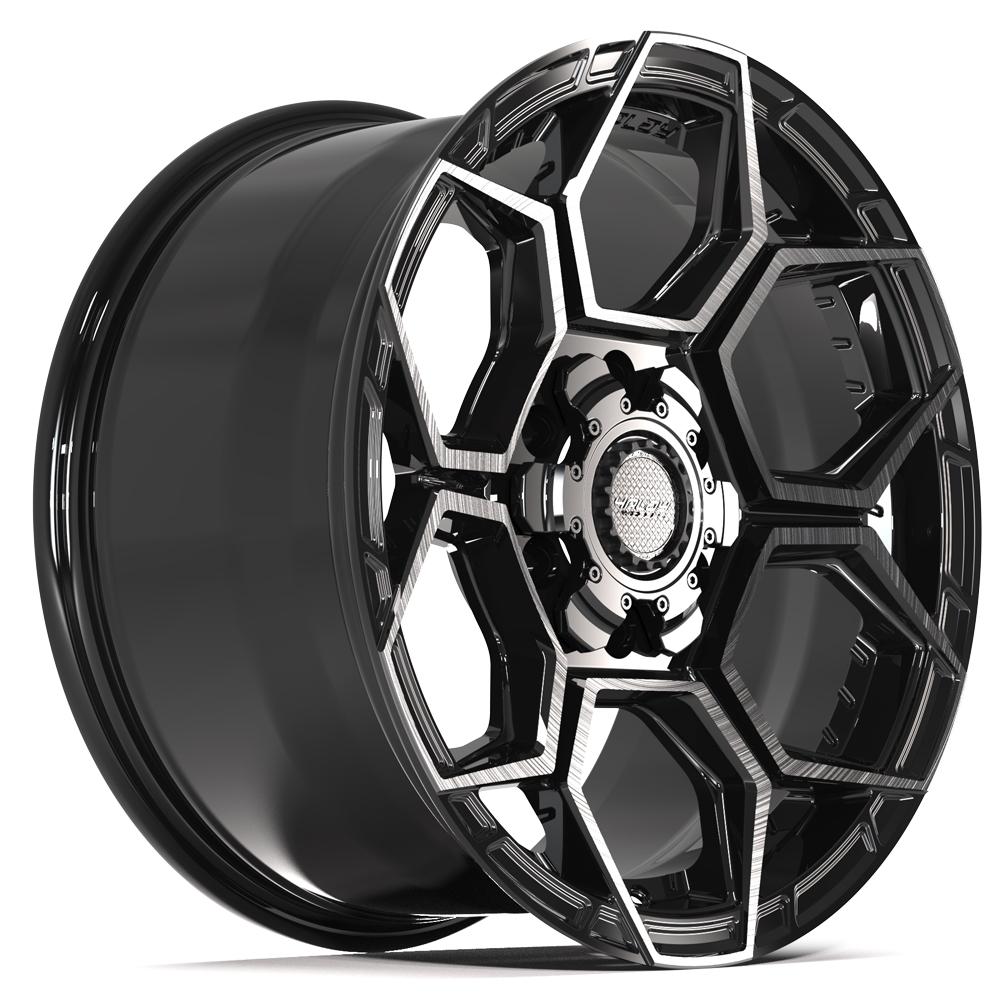 4PS26 18x9 Gloss Black w/ Brushed Face & Tinted Clear WHEELS