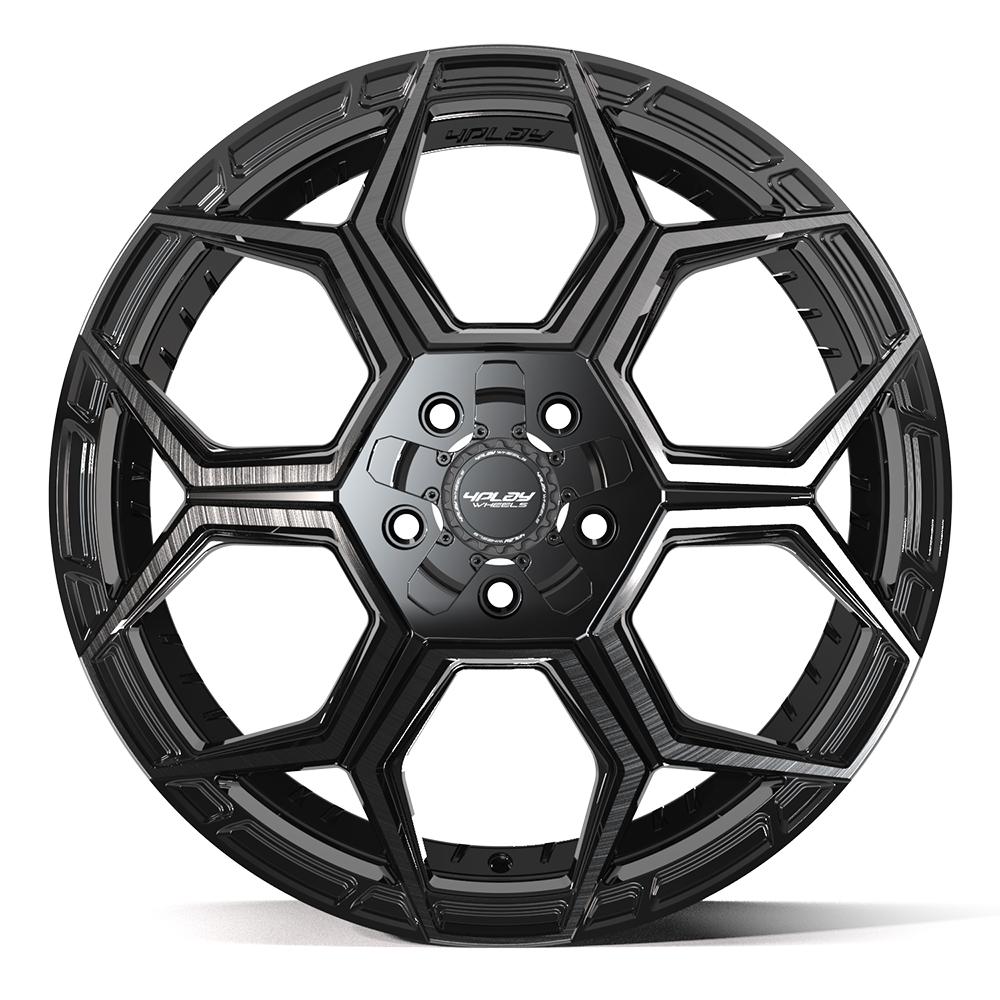 4PS26 20x9 Gloss Black w/ Brushed Face & Tinted Clear WHEELS