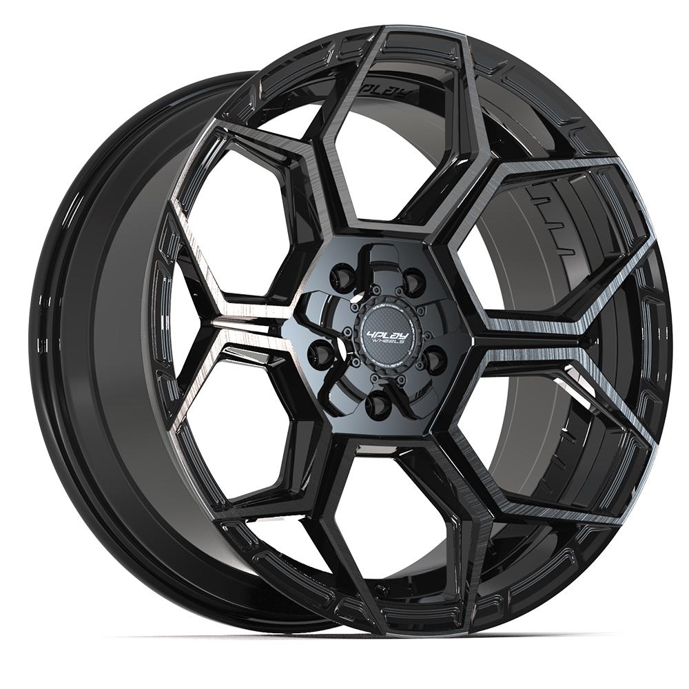 4PS26 20x9 Gloss Black w/ Brushed Face & Tinted Clear WHEELS