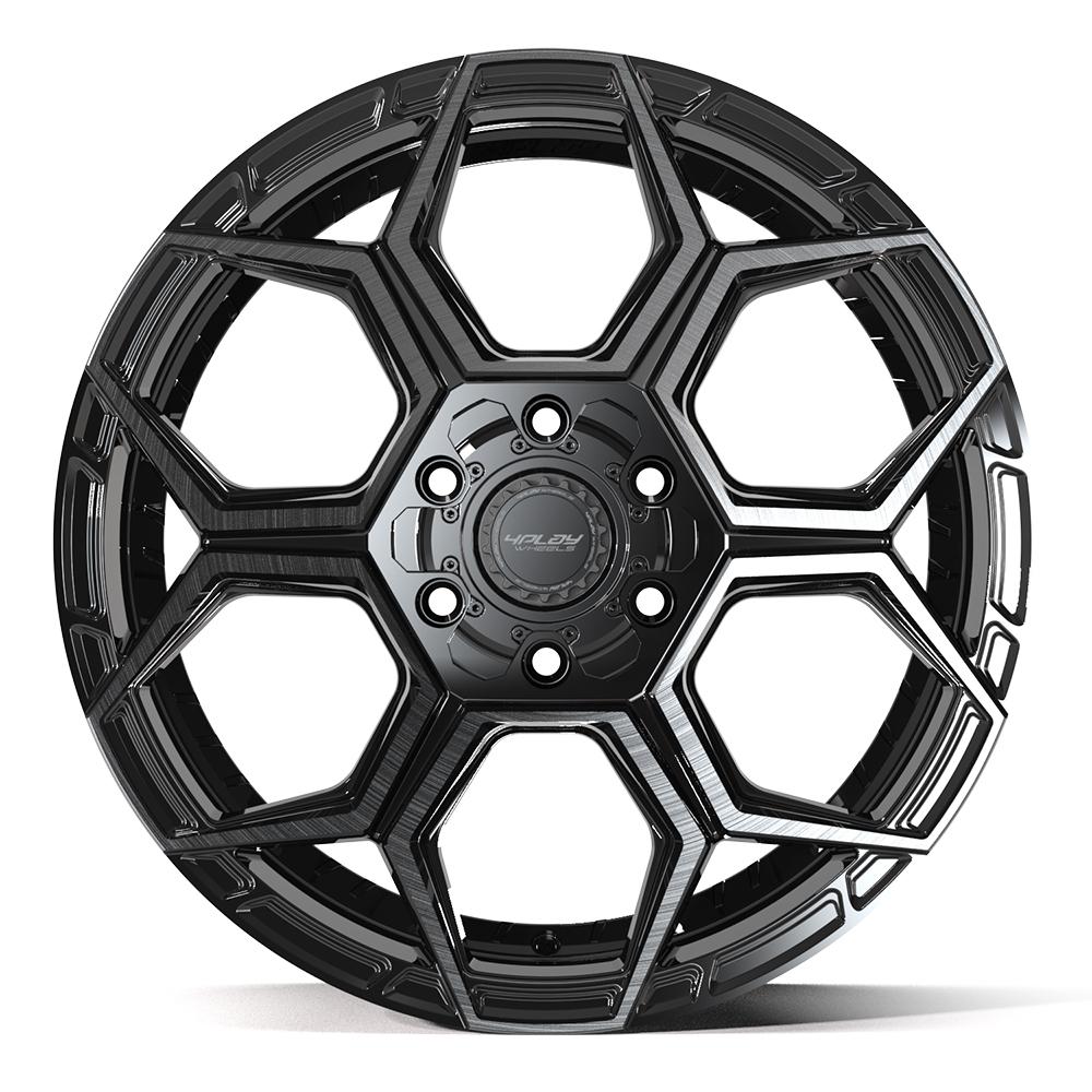 4PS26 20x9 Gloss Black w/ Brushed Face & Tinted Clear WHEELS