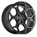 4PS26 20x9 Gloss Black w/ Brushed Face & Tinted Clear WHEELS