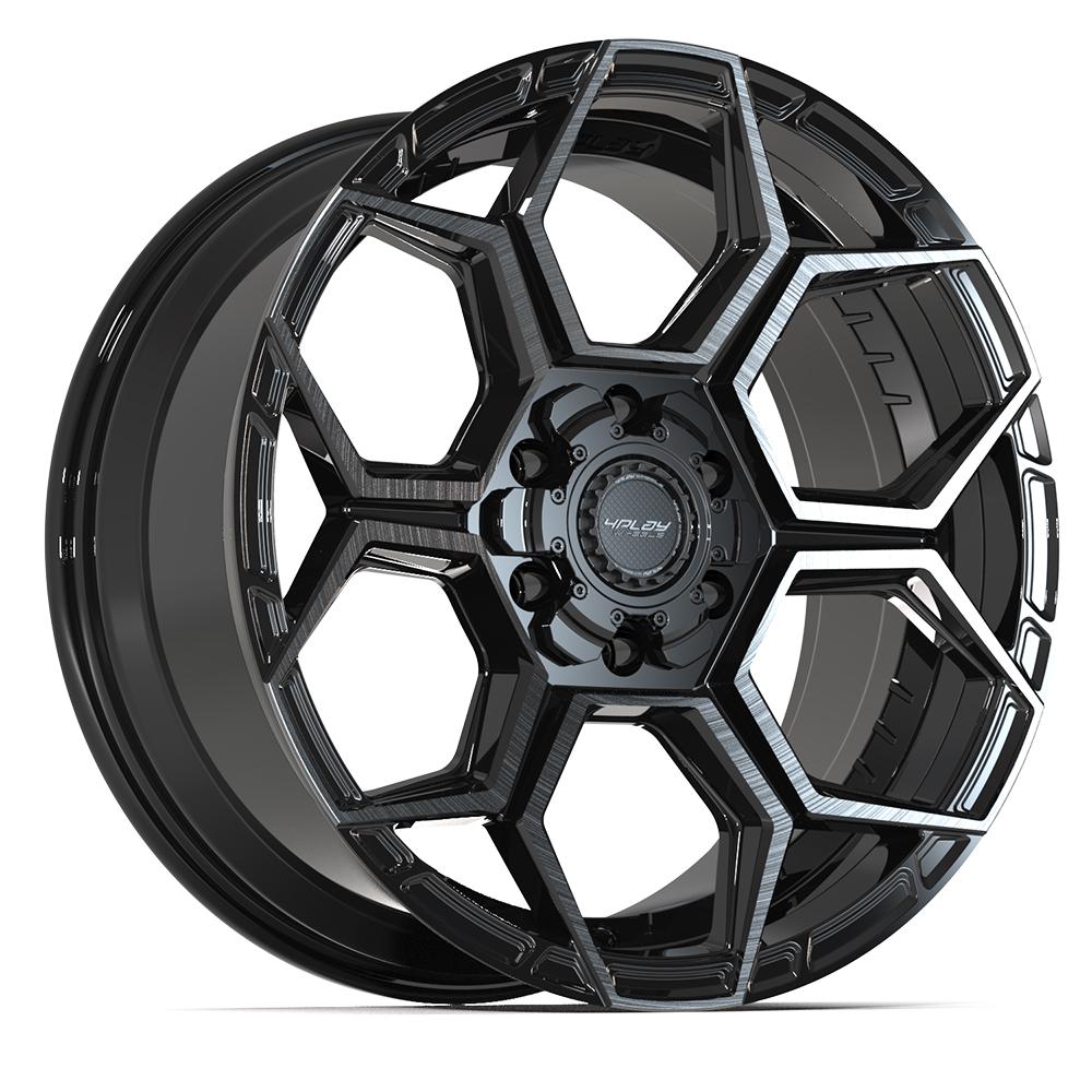 4PS26 20x9 Gloss Black w/ Brushed Face & Tinted Clear WHEELS