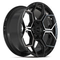 4PS26 20x9 Gloss Black w/ Brushed Face & Tinted Clear WHEELS