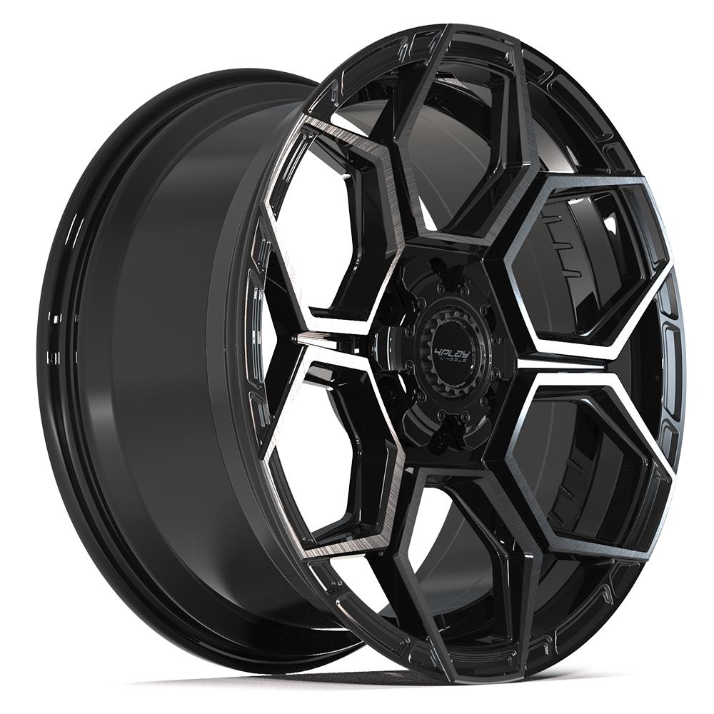 4PS26 20x9 Gloss Black w/ Brushed Face & Tinted Clear WHEELS