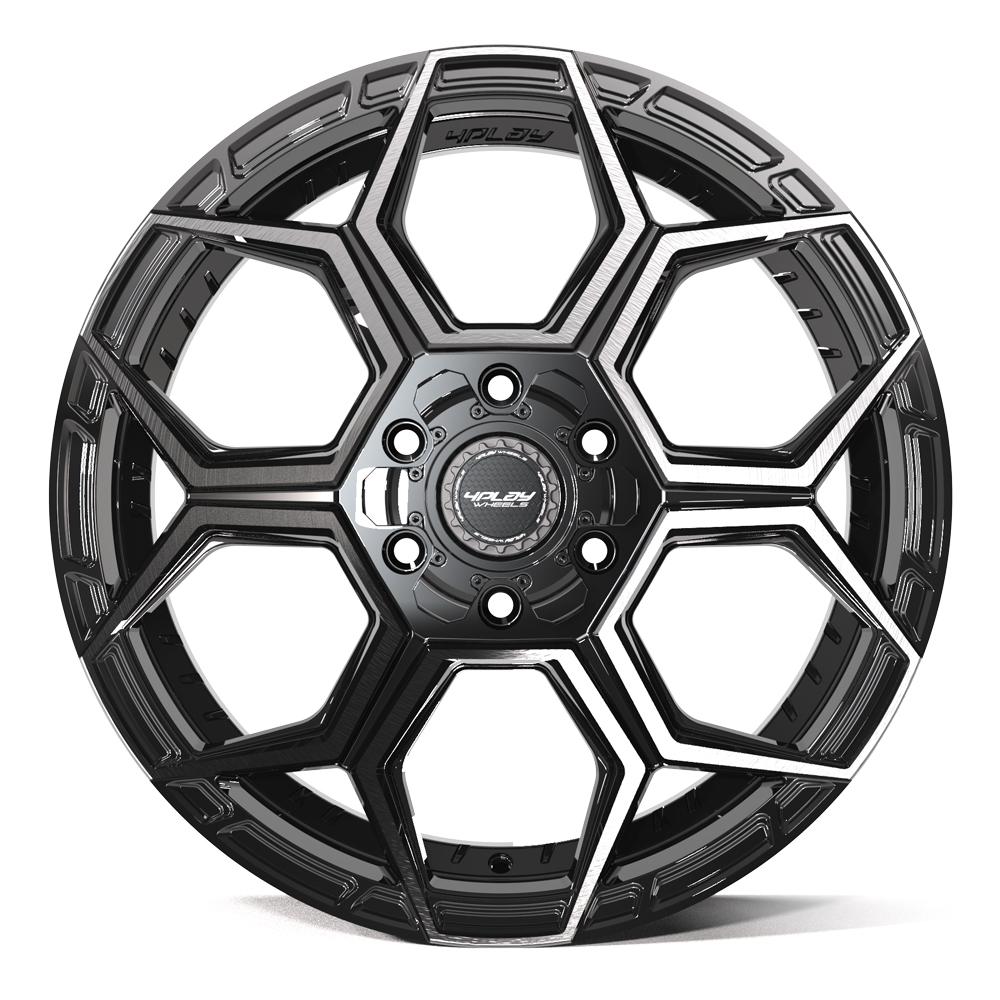 4PS26 20x9 Gloss Black w/ Brushed Face & Tinted Clear WHEELS