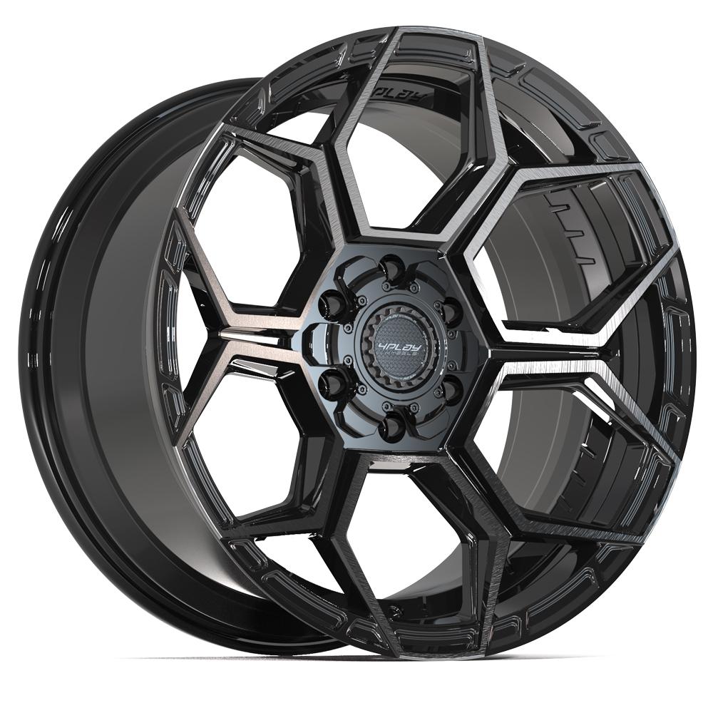 4PS26 20x9 Gloss Black w/ Brushed Face & Tinted Clear WHEELS