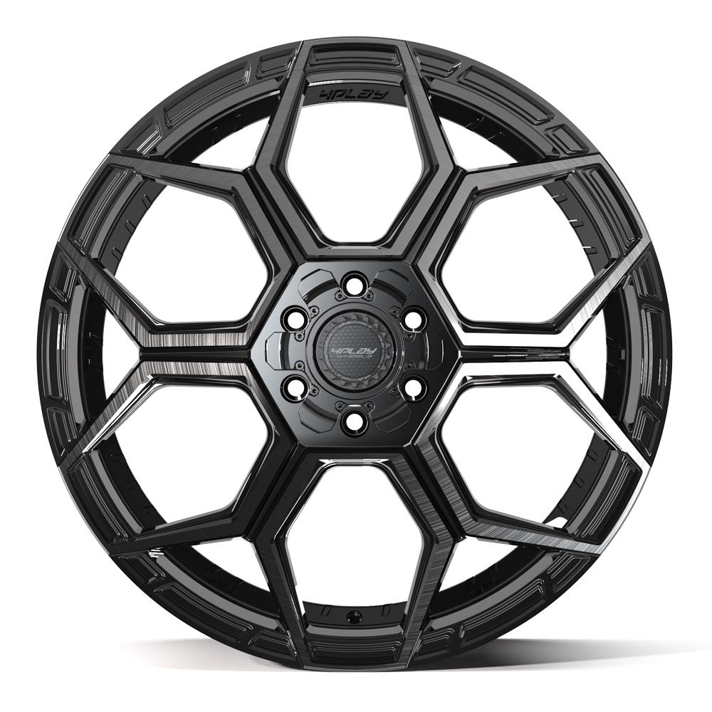 4PS26 22x10 Gloss Black w/ Brushed Face & Tinted Clear WHEELS
