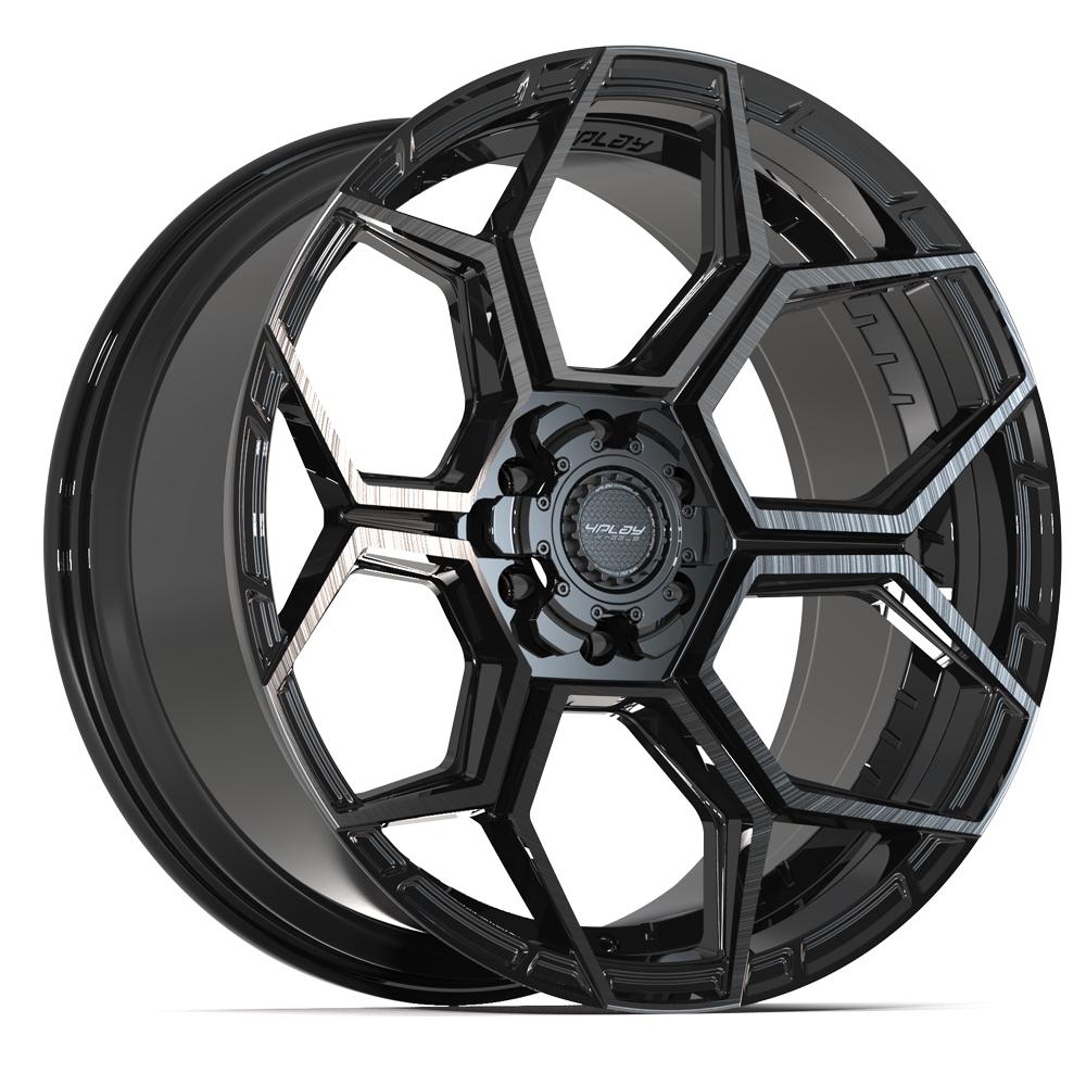 4PS26 22x10 Gloss Black w/ Brushed Face & Tinted Clear WHEELS