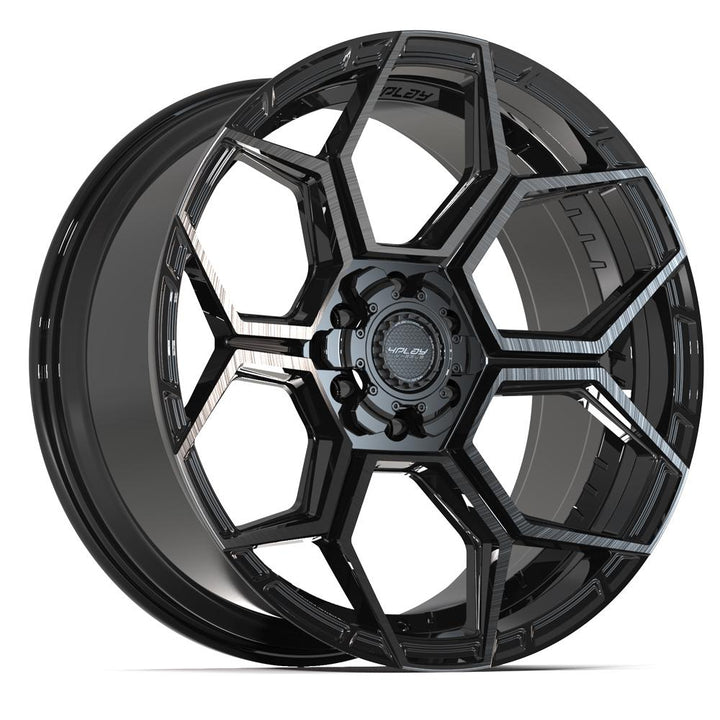 4PS26 22x10 Gloss Black w/ Brushed Face & Tinted Clear WHEELS