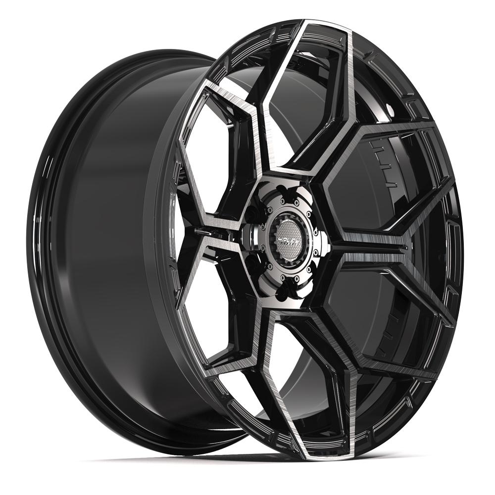 4PS26 22x10 Gloss Black w/ Brushed Face & Tinted Clear WHEELS