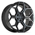 4PS26 22x10 Gloss Black w/ Brushed Face & Tinted Clear WHEELS